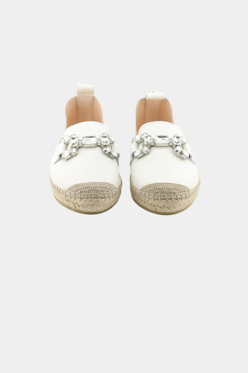 Maypol Embellished Leather Espadrille Loafers